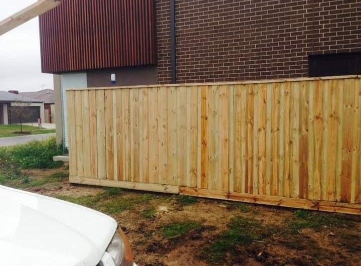 A real timber paling fence built by Shoalhaven Fencing and Landscaping